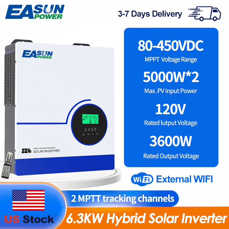 EASUN POWER 6300W hybride zonn - Grid Tie Inverter Limiter 2000W recensie en prijs