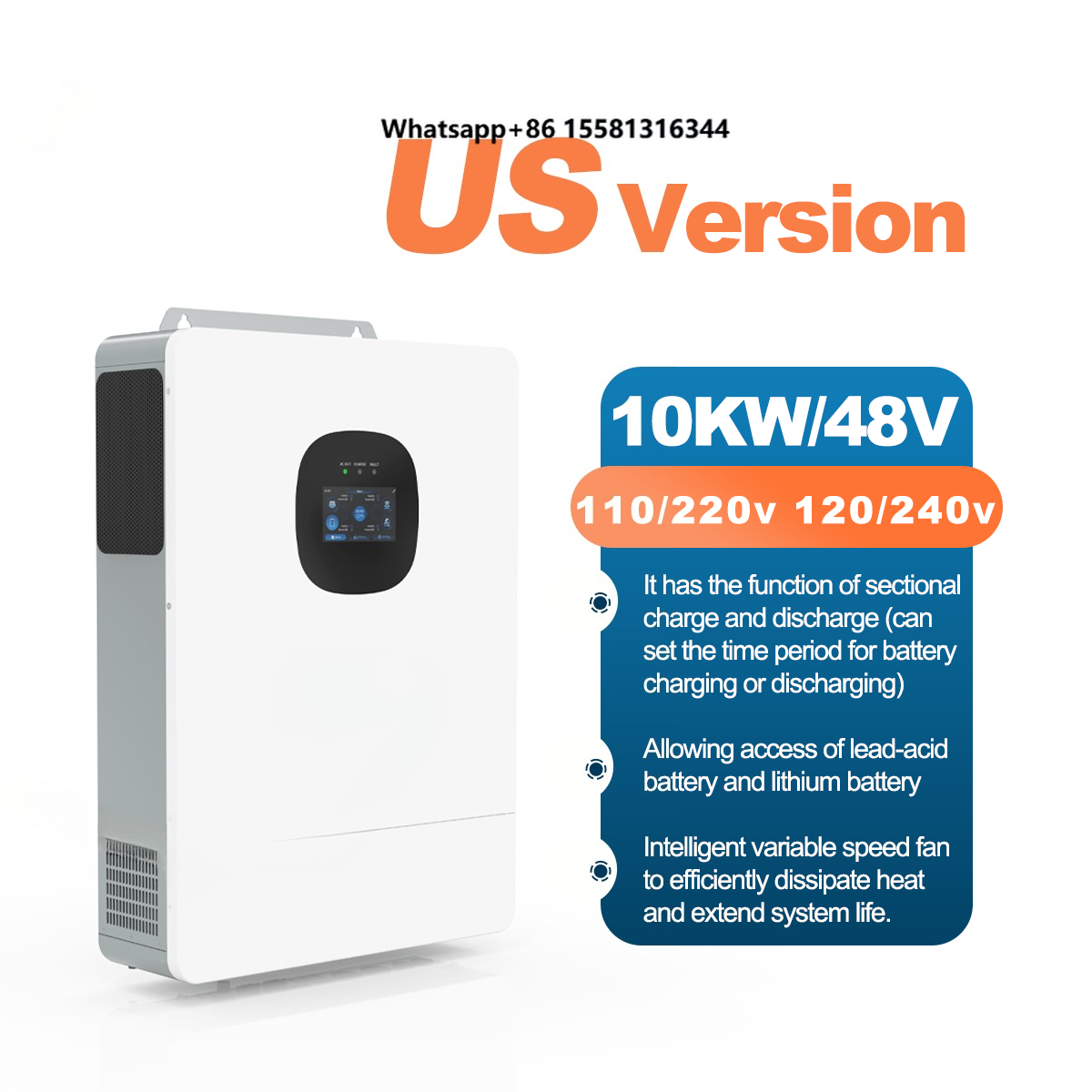 UNC 10KW 10KVA 110V/220V 51.2V - Split Phase Inverter 10Kw 110V 220V recensie en prijs