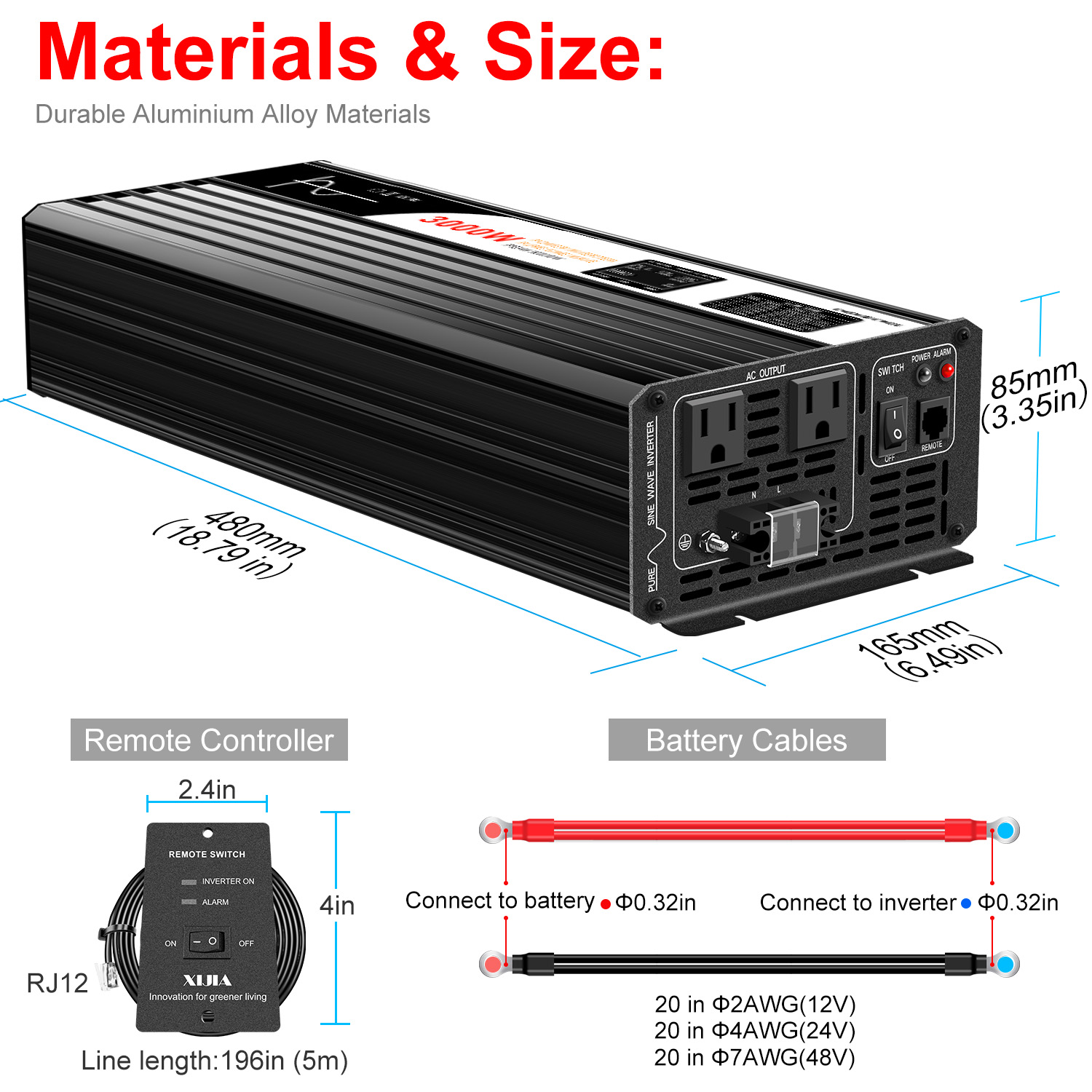 3000W zuivere sinusgolfomvorme - Inverter Pure Sine Wave 60Hz 120V 3000W recensie en prijs